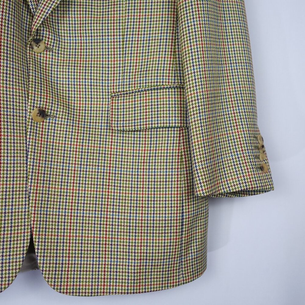 Paul Stuart Multicolor Houndstooth Check Silk & W… - image 4